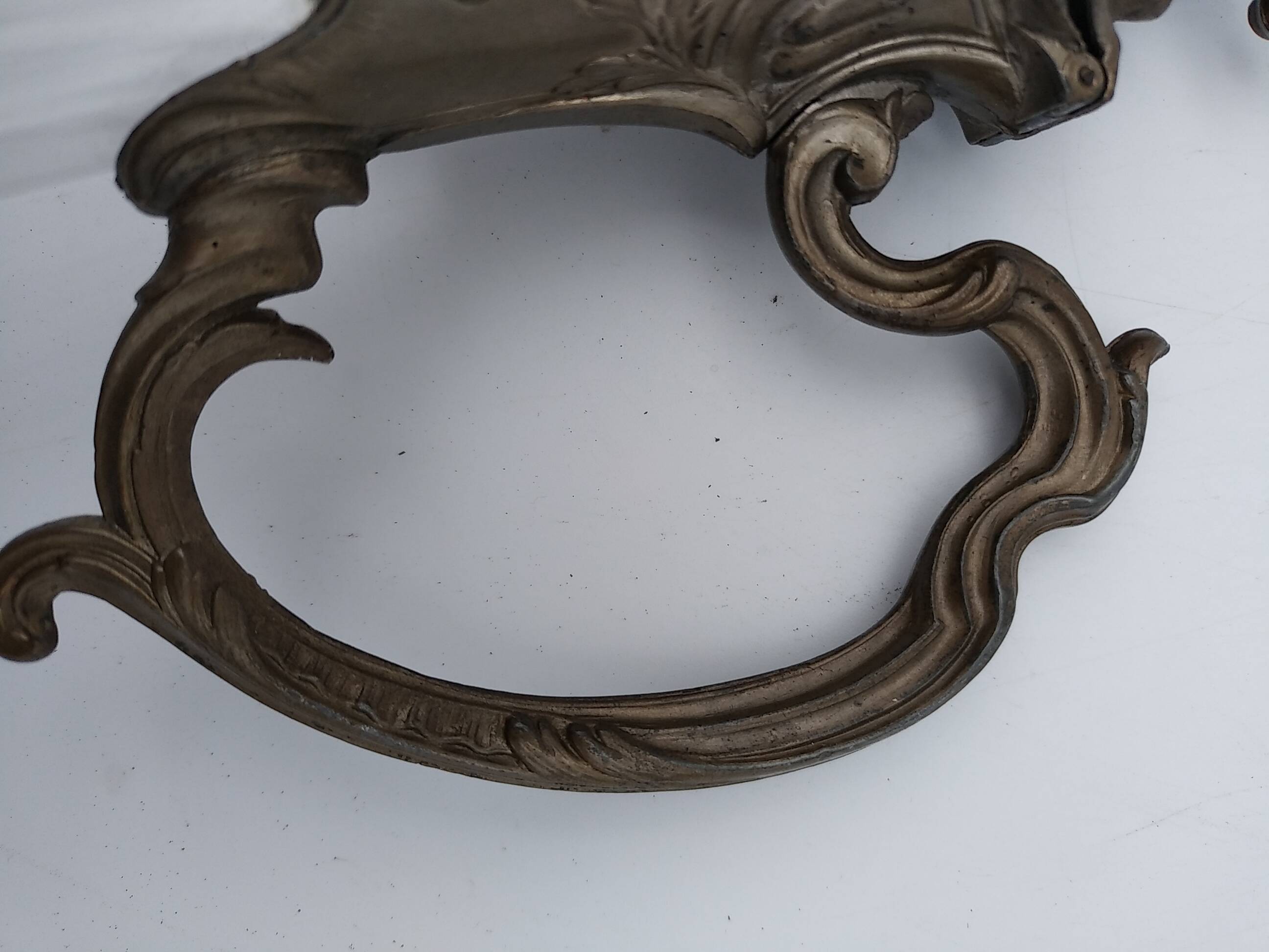 Large balloon glass carafe with pewter frame.