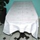 Vintage tablecloth in mixed cotton damask 130x150 floral decor monogram medallion BV + 10 napkins *M