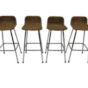 Set of 4 vintage bar stools Dirk van Sliedregt Rohe Noordwolde 1960's