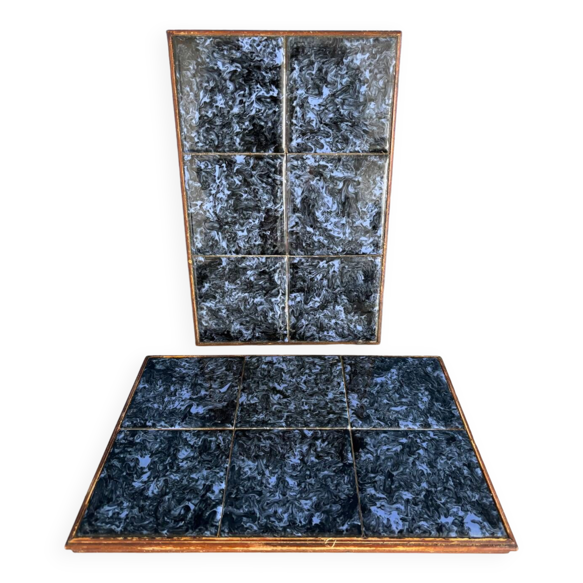 Vintage earthenware tile artisanal trivet