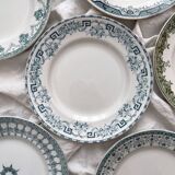 6 mismatched Saint Amand ironstone flat plates
