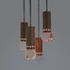 Chandelier with 4 pendants and acrylic glass diffusers by Gaetano Missaglia, 1960s.