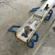 School wall coat rack - white and blue lacquered metal cloakroom 9 hooks