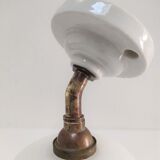 Wall lamp glass Clichy white brass porcelain 30s