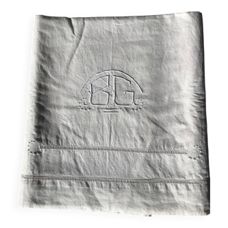 Drap 2 places brodé BG