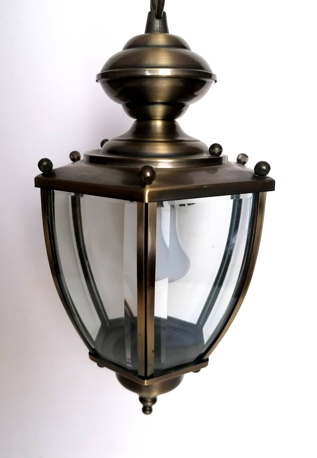 Suspension lanterne verres biseautés 6 faces