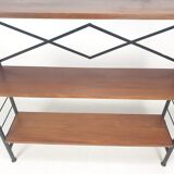 Italian free standing teak shelving unit, 1950