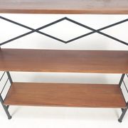 Italian free standing teak shelving unit, 1950