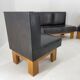 Leather & Oak Wood Modular Sofa and Chairs, 1970's