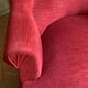 Fauteuil crapaud ancien en velours rouge bordeaux