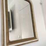 Former mirror Louis Philippe in wood and gold and white plaster