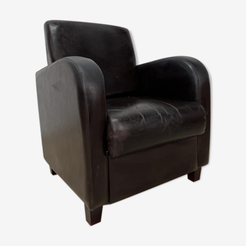 vintage leather club seat / single seat / armchair