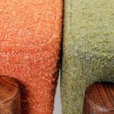 Scandinavian orange/green stool set of 2