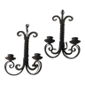 Pair of brutalist wrought iron sconces