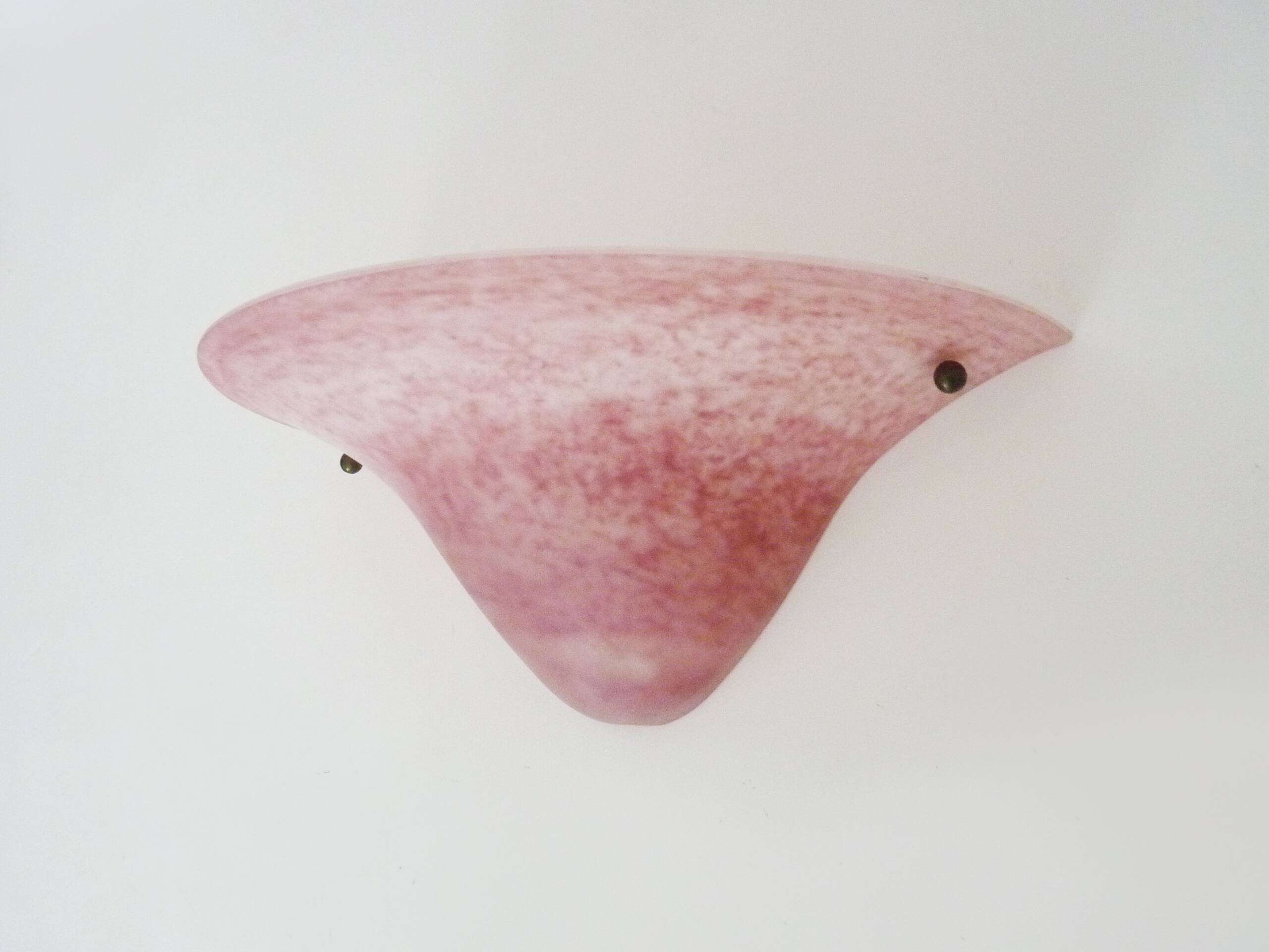 Half-moon wall light in pink glass paste Art Glass 70s 80s
