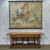 Large folding blond mahogany console - Indian work from the 1980s