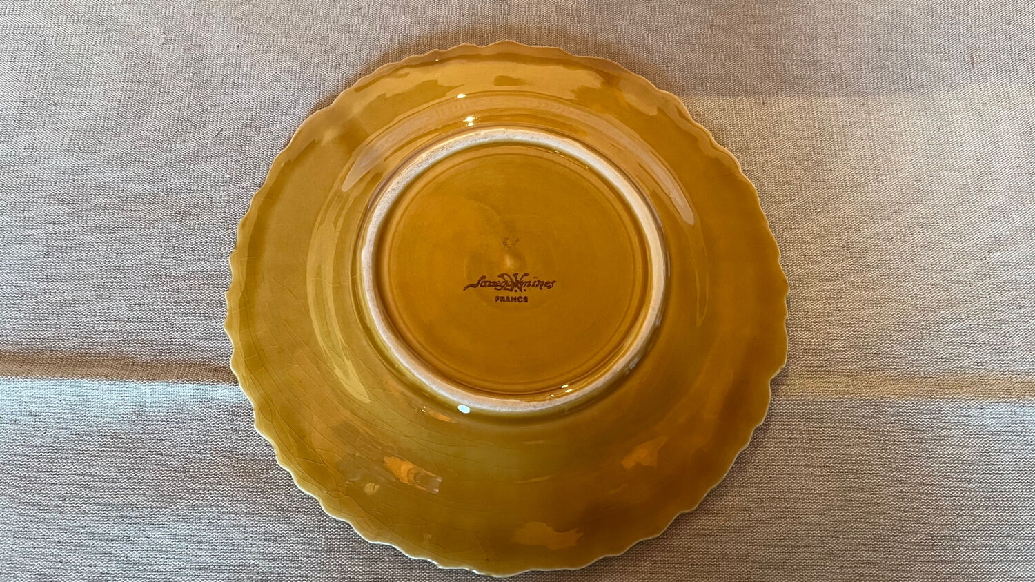 Set of 8 Sarreguemines barbotine dessert plates