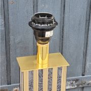 Hollywood Regency style Le Dauphin lamp from the 70s/80s in gilded brass and silver metal