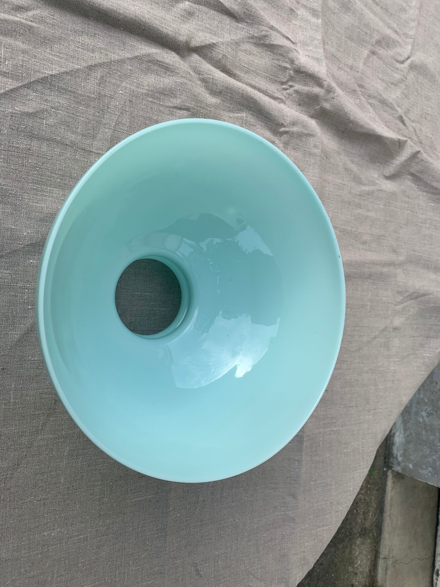 Mint green opaline globe for lamp or vintage kerosene lamp