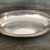 Oval bread basket, silver metal