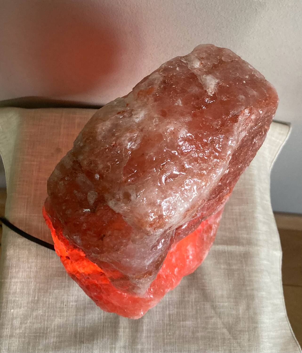 Genuine Himalayan salt stone lamp from the 1970s