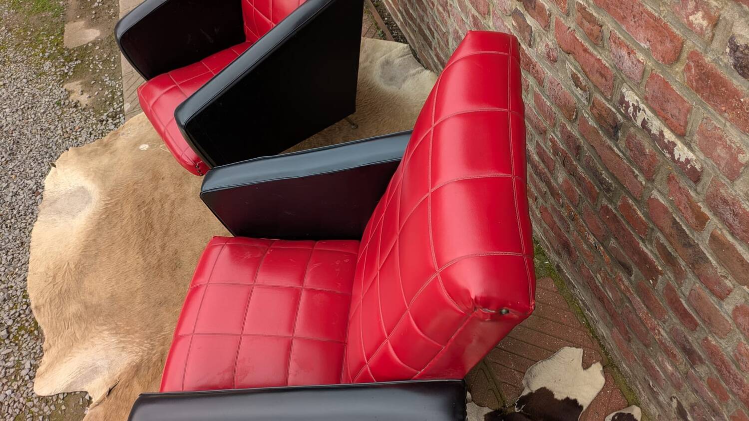 Pair of Armchairs in Faux Leather