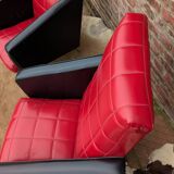 Pair of Armchairs in Faux Leather