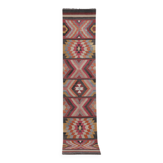 Tapis vintage turc de oushak tissé à la main 78x365 cm