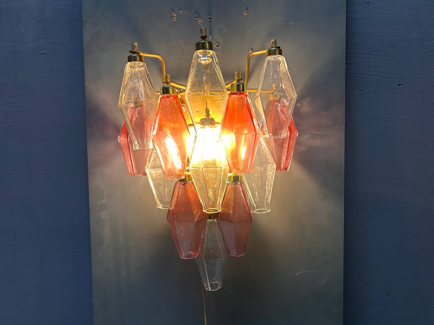 Murano Glass Poliedri Sconces, Italy, 1980s - Set of 2