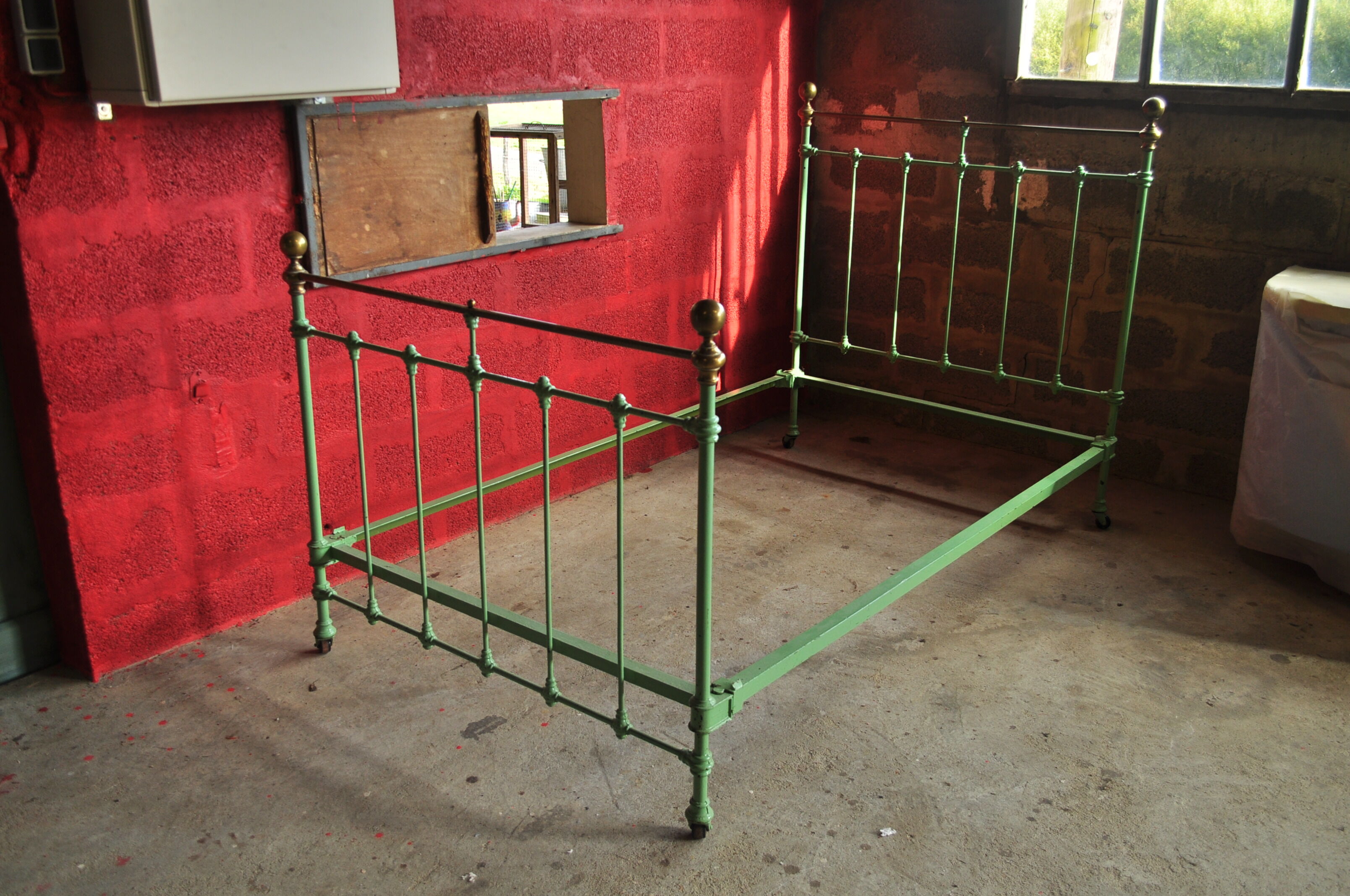 Iron and brass bed