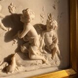 Marble bas-relief tableau of Putti