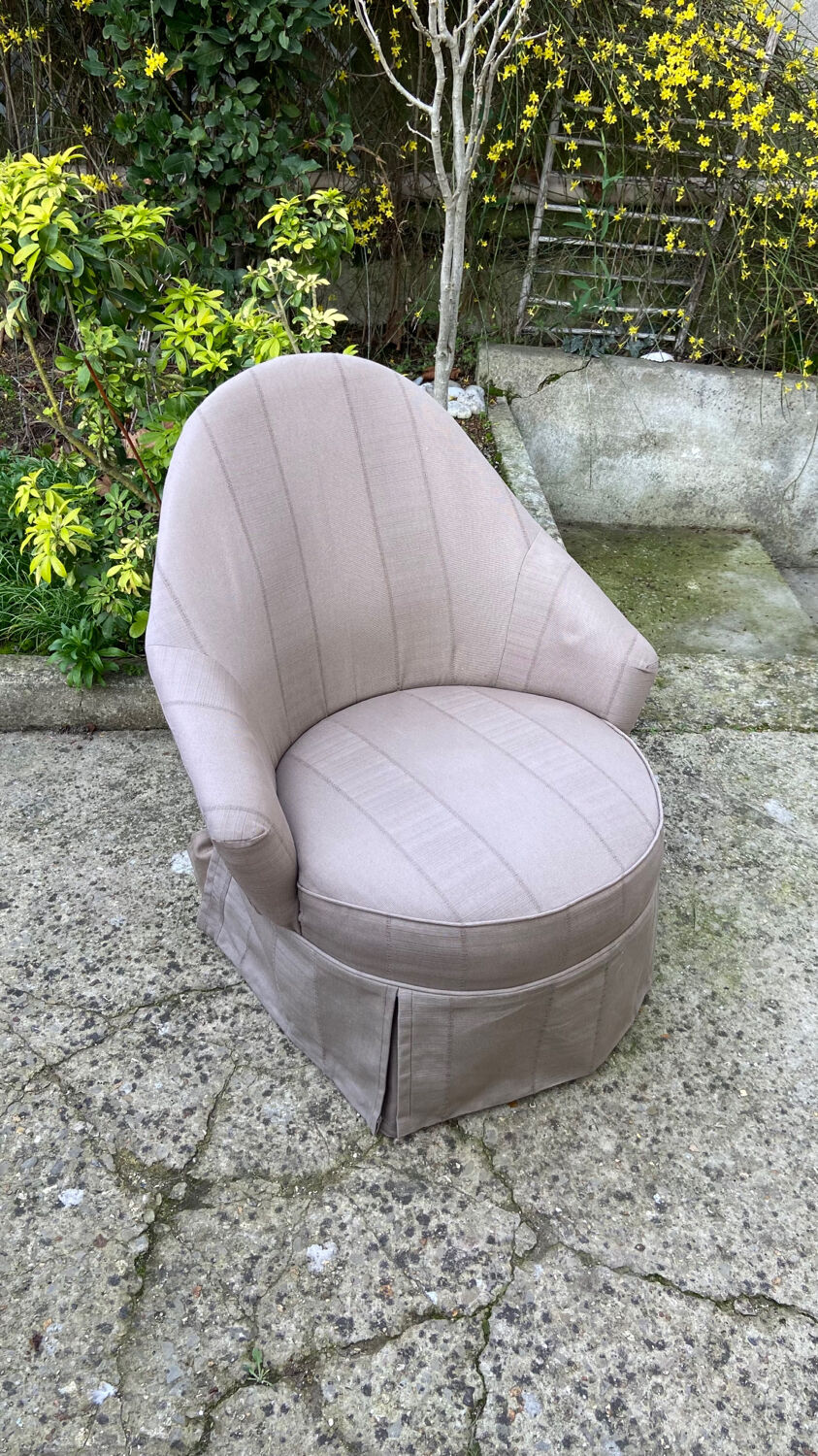 Vintage canvas toad armchair 1970