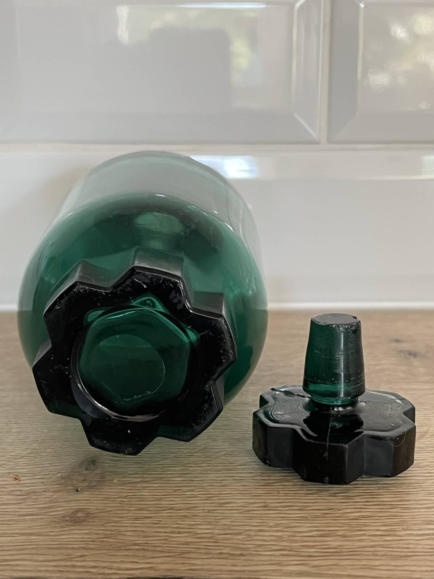 Art Deco glass bottle flask