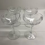 4 verre à Champagne en cristal