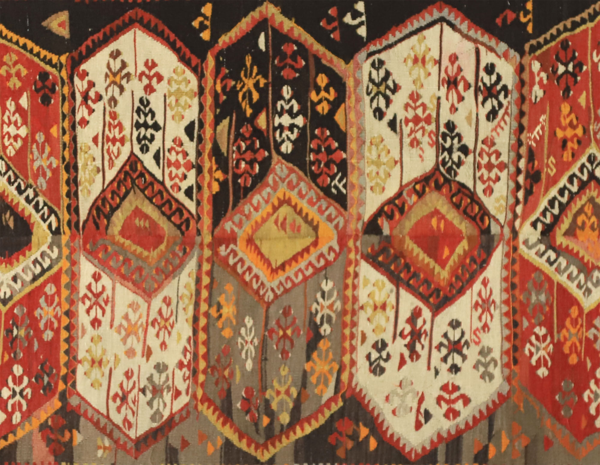 Anatolian handmade kilim rug 322 cm x 140 cm