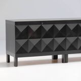 Brutalist ebonized oak sideboard by j. batenburg for mi, belgium 1969