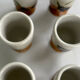 Set of 6 vintage ceramic footed coffee cups – artisanal style