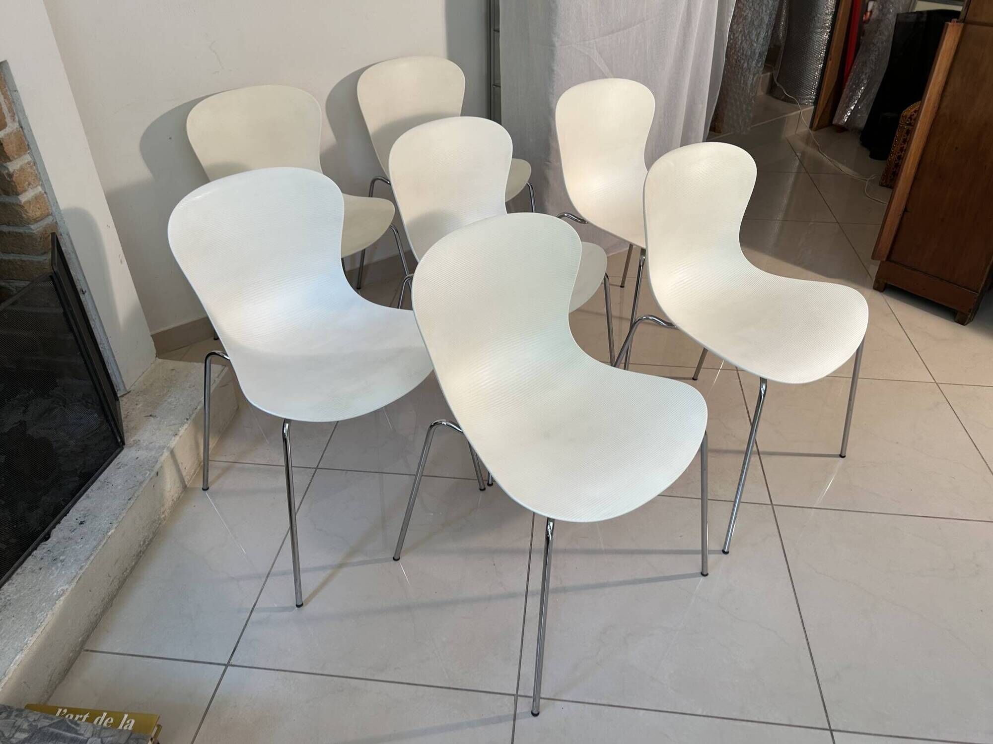 Set of 7 chairs, model nap ks50 by kaspar salto, edition fritz hansen.