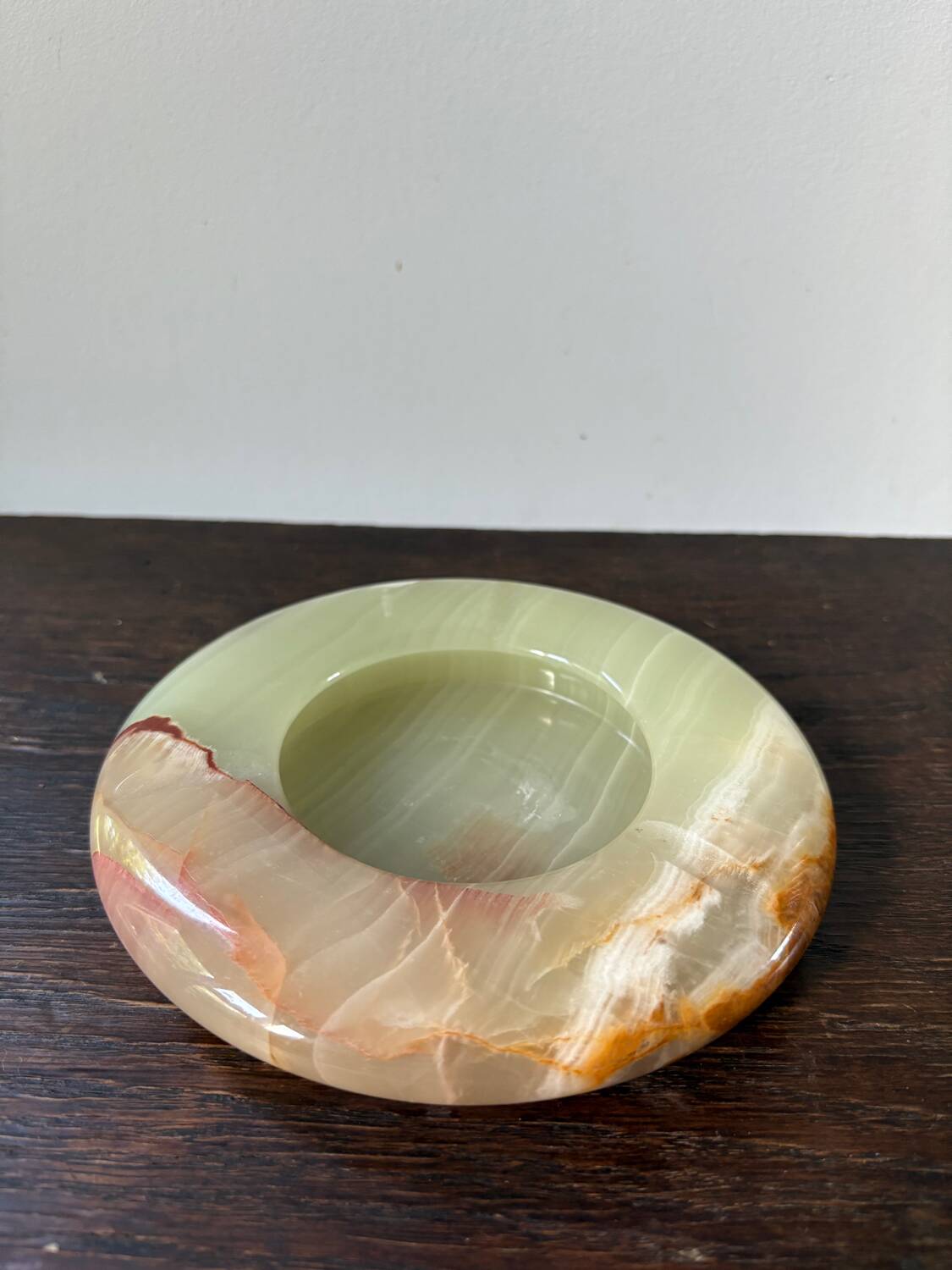 Vintage onyx ashtray natural stone