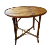Braided rattan table