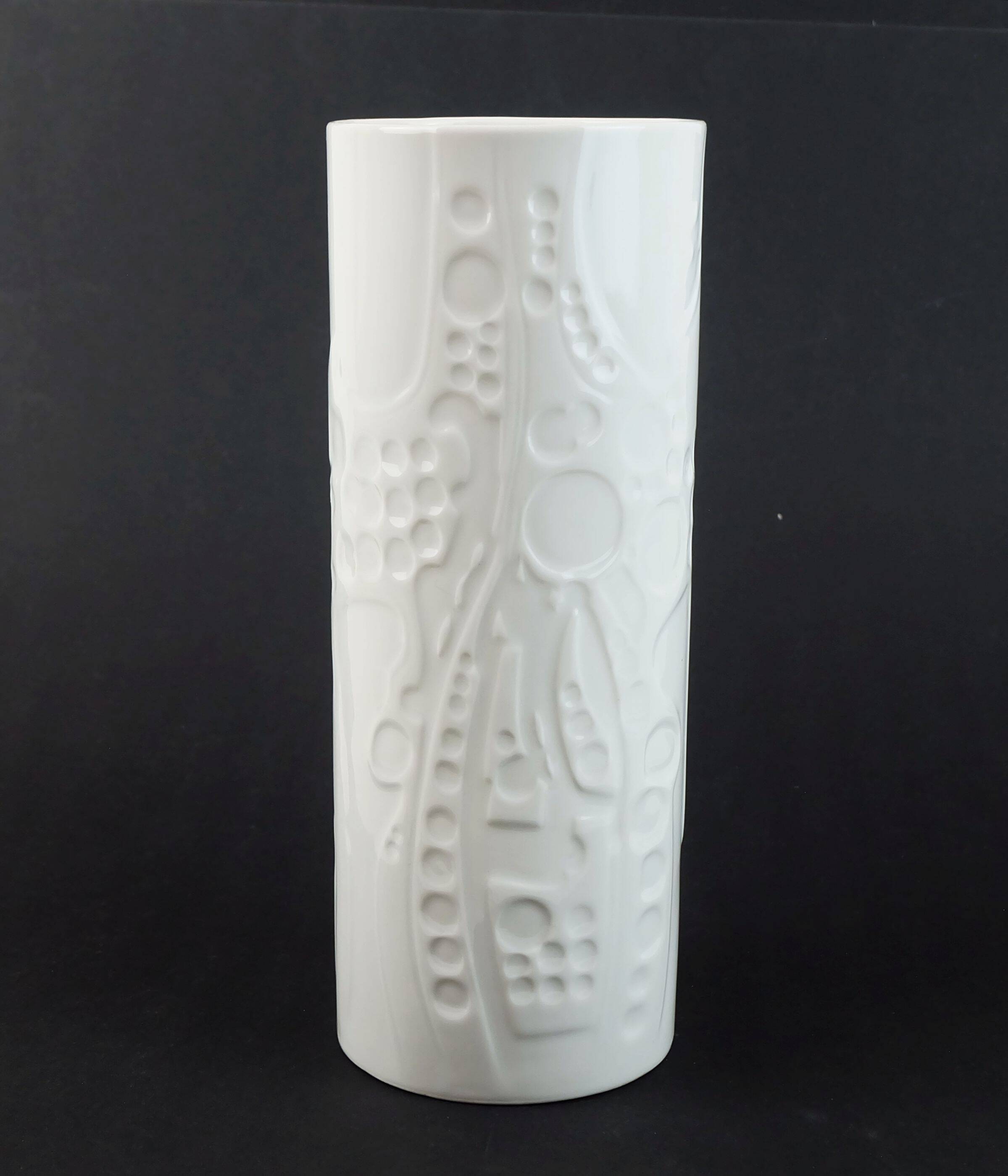 Large vase by gerold-porzellan op-art abstract relief decor 1960s/1970