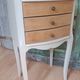 Vintage wooden bedside table with 3 drawers.