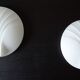 Set of 2 Hillebrand Art Deco shell opal glass wall lamps, 1960
