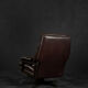 Modern Scandinavian brown leather swivel chair, 1970s