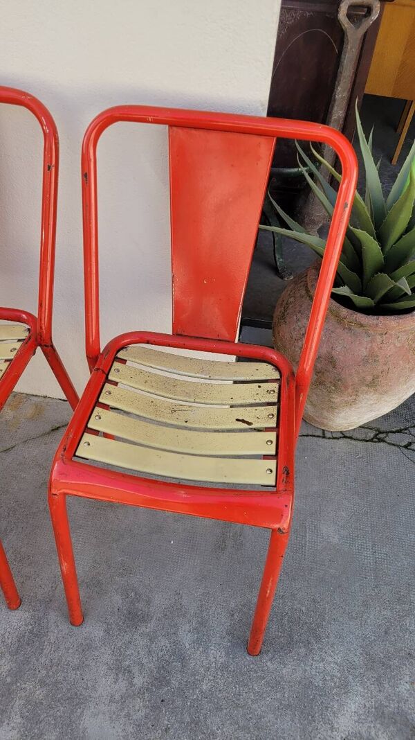 Série de 12 chaises de bistrot Tolix de Xavier Pauchard modèle T4 - 1950s