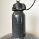 Large Industrial Grey Enamel Factory Lamp with Cast Iron Top, 1960s