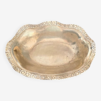 Vintage brass basket tray