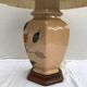 Former ceramic potiche lamp base wood - abat-day vintage beige fabric