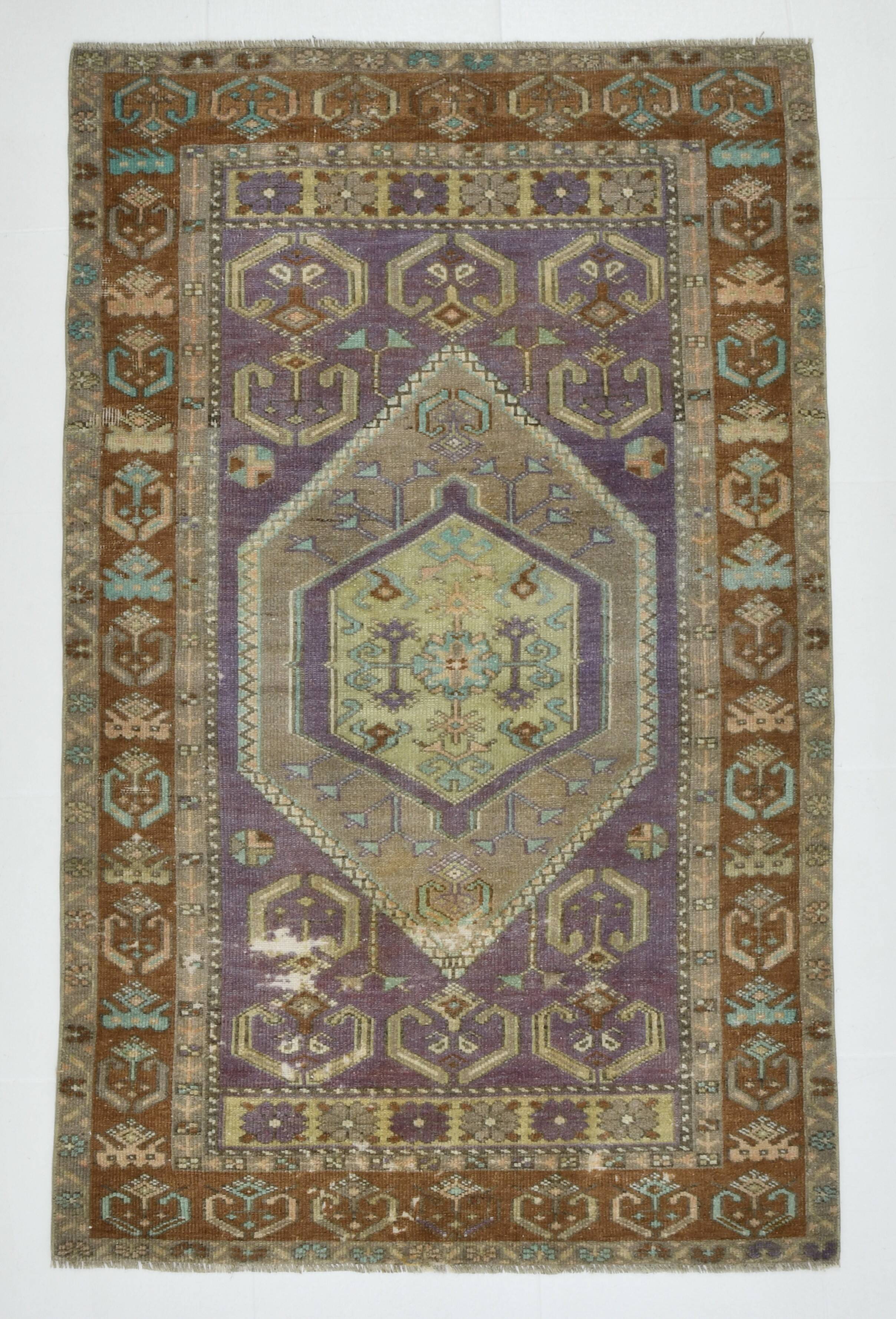 4x6 Vintage Oushak Carpet, Turkish Rug, 107x172Cm