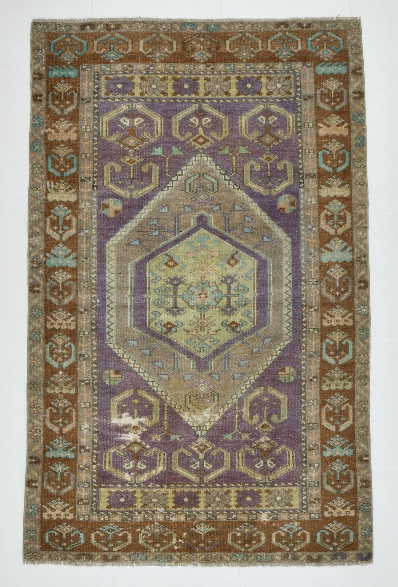 4x6 Vintage Oushak Carpet, Turkish Rug, 107x172Cm